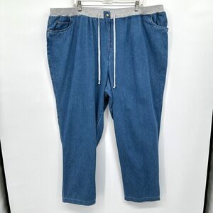 Liz and Me Denim Jeans Pants Plus Size 3X Pockets Elastic Comfort Waistband Blue